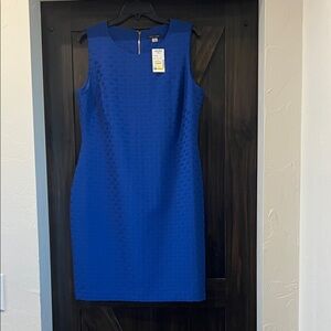 Tommy Hilfiger Sleeveless Cobalt Blue Midi Sheath Dress